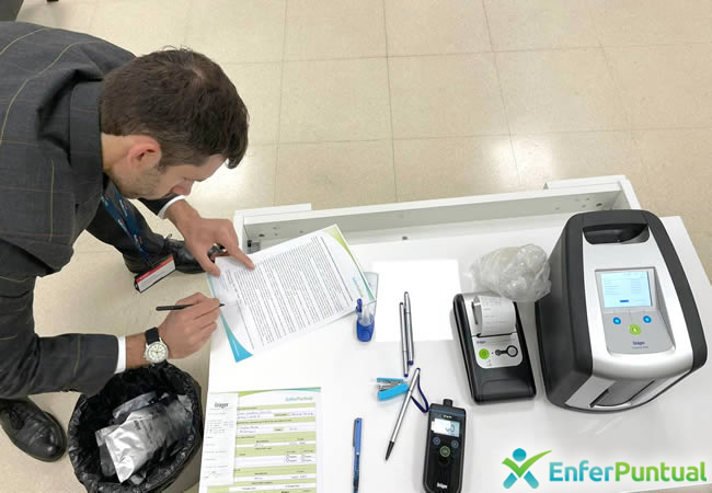 Consentimiento para aceptar una detección preventiva de Alcohol y Drogas in situ.